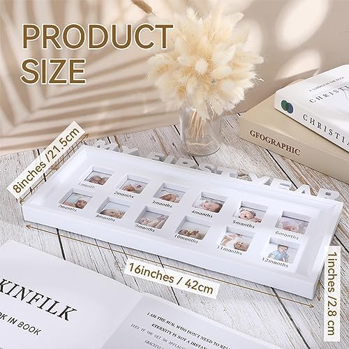 Thyle First Year Milestone Picture Frame 12 Months Baby Keepsake Frame White