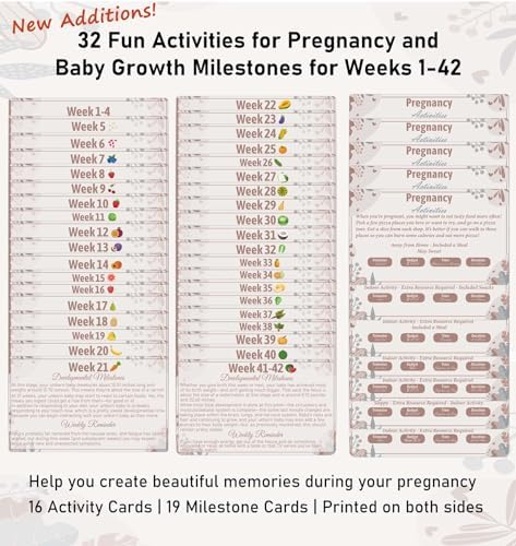 Garybank New Mom Gifts 2024 - Love at First Sight Ultrasound Frame with Weekly Milestone Activities Cards