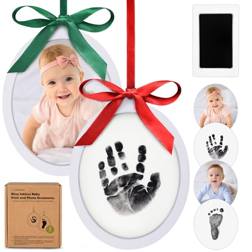 KeaBabies Inkless Baby Hand and Footprint Ornament Kit