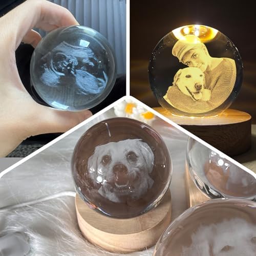 Personalized Crystal Ball Ultrasound Photo Frame with Night Light 1