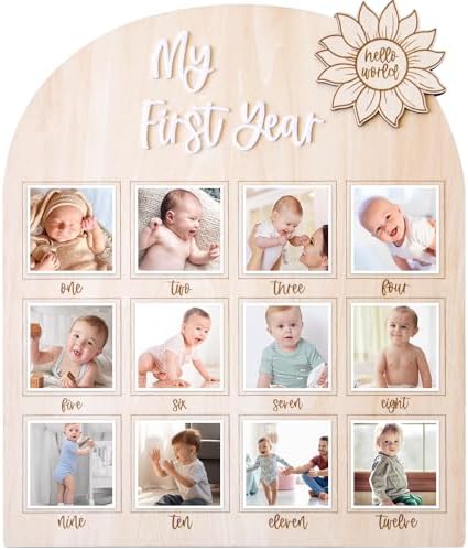 First Year Milestone Photo Board for Baby Keepsakes
