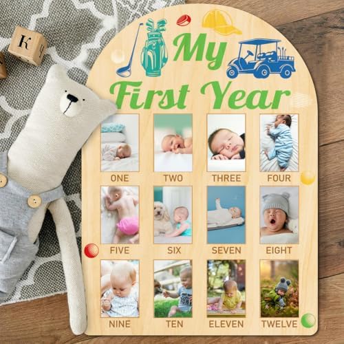 ORIGACH Baby Growth Photo Display Wooden Board 12 Months