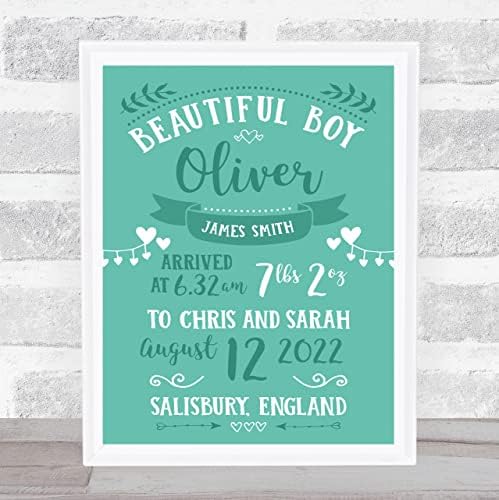 The Card Zoo New Baby Green Typographic Print 1