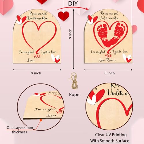 DIY Baby First Valentine Footprint Sign with Roses 1