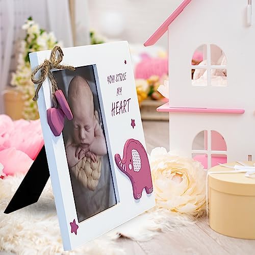 Baby Girl You Stole My Heart Wooden Newborn Picture Frame Pink
