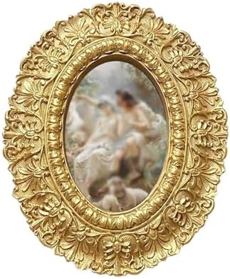 STBTOO Vintage Oval Carved Resin Frame Wall Ornament