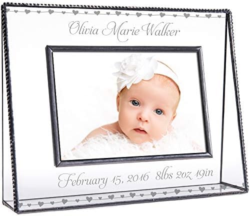 Baby Keepsake Frame Personalized 4x6 Clear Glass