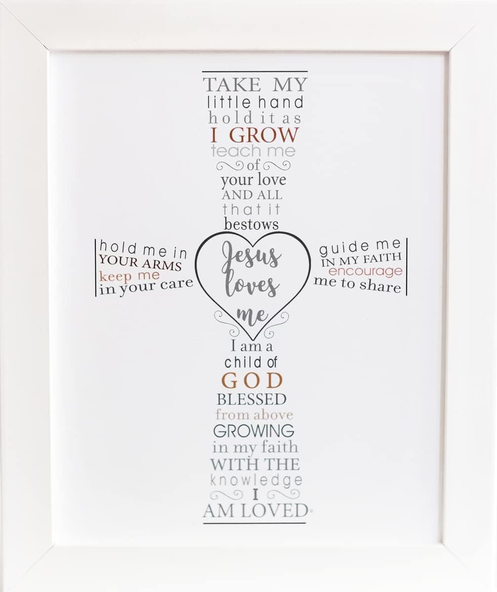 Jesus Loves Me Frame for Baby Baptism - Made in USA