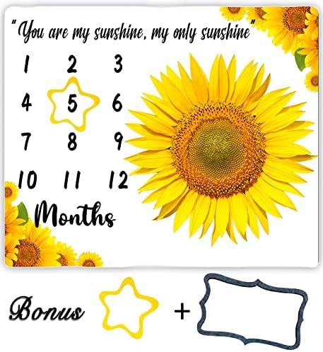 Flannel Baby Milestone Blanket You Are My Sunshine 48x40in