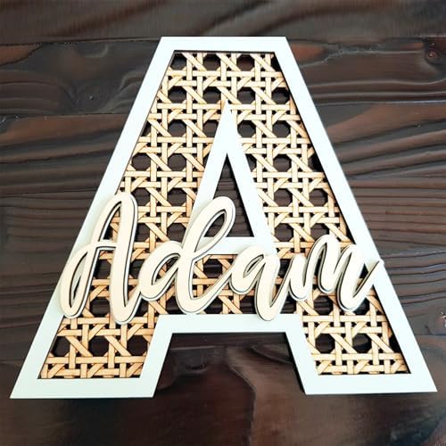 Chillever Custom Wood Name Sign with Initials