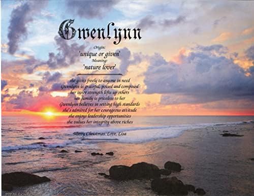 Coastal Sunset Personalized First Name Keepsake Print 85 x 11 1