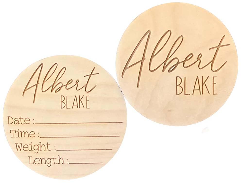 Personalized Newborn Name Announcement Sign - Double Sided Wood