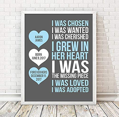 Adoption Paper Art Print Personalized Keepsake Gift