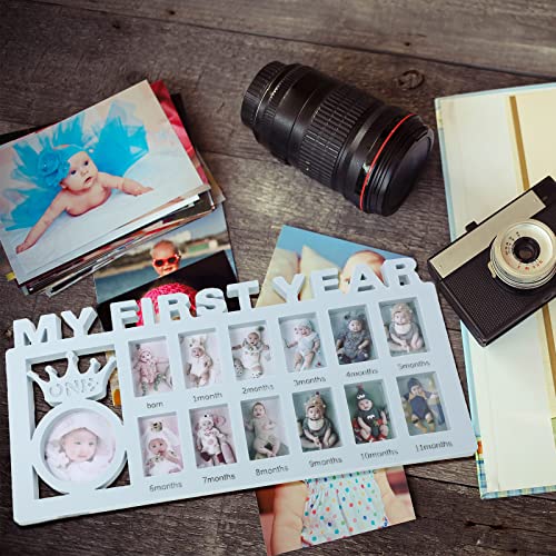 Unittype First Year Baby Keepsake Frame with Crown Design Blue