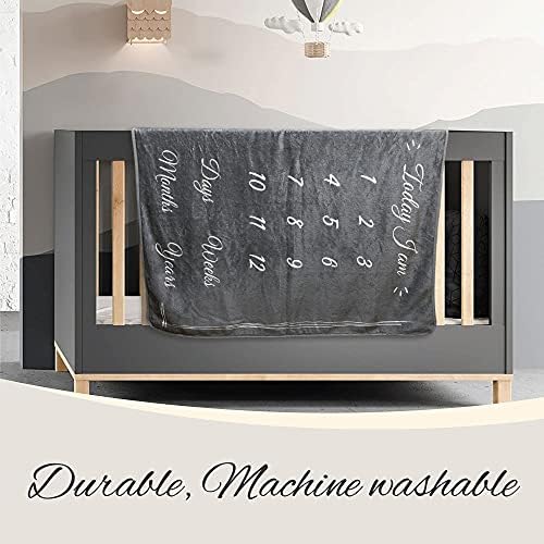 ONE4ONE SAFETY Grey Baby Monthly Milestone Blanket