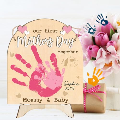 DIY Mommy Baby Handprint Sign - 2 Layer Wooden Keepsake