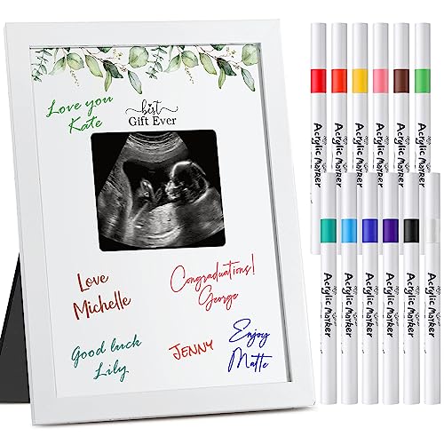 Maitys Ultrasound Frame with 12 Acrylic Markers for Baby Shower