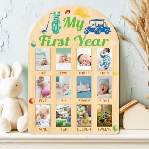 ORIGACH Baby Growth Photo Display Wooden Board 12 Months
