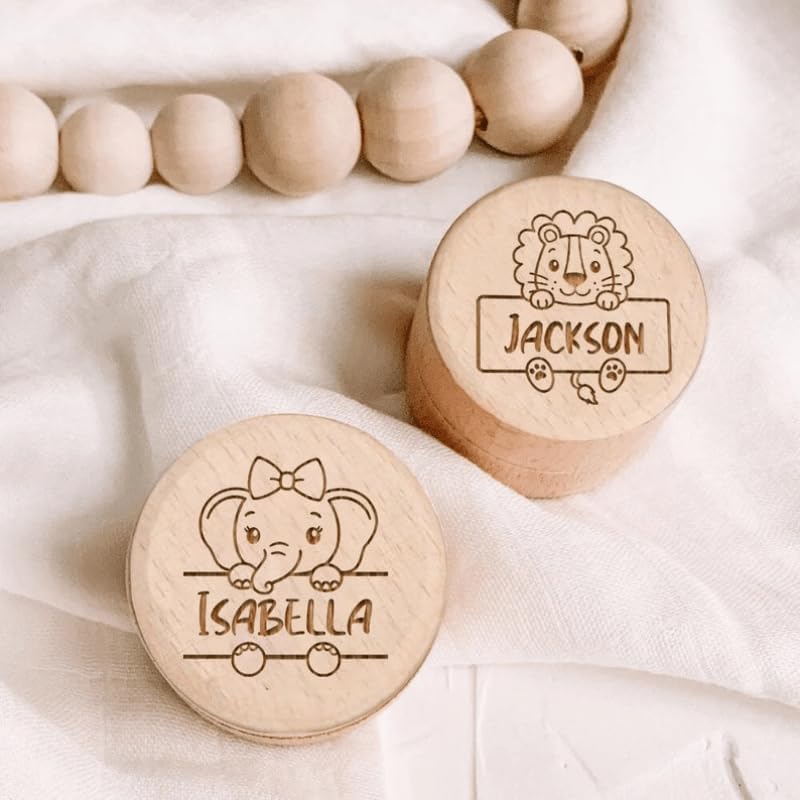 Personalized Baby Memory Box with Name Animal Illustrations 1
