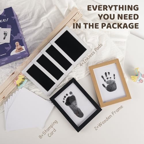 Tubuui Baby Inkless Hand Footprint Kit with Frame