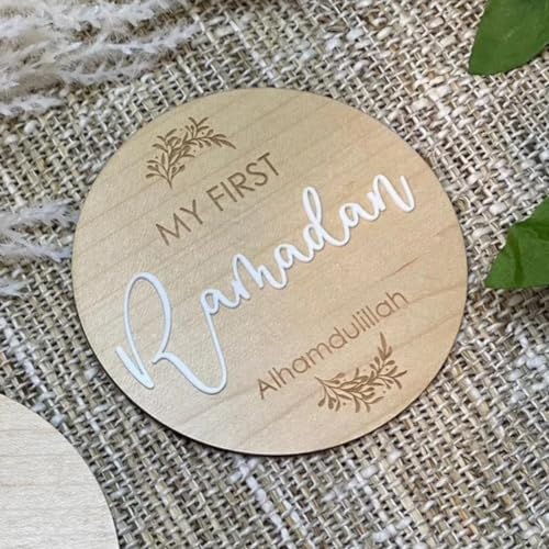 My First Ramadan Wooden Milestone Plaque Cherished Keepsake Baby Photoshoot Prop Newborn Decor Eid Decor