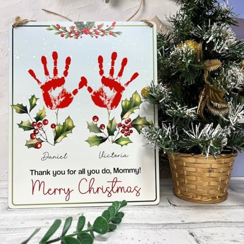 DIY Handprint Christmas Gift for Mom 8x10 Inches