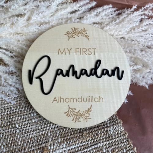 My First Ramadan Wooden Milestone Plaque Cherished Keepsake Baby Photoshoot Prop Newborn Decor Eid Decor
