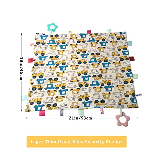 Upalupa Baby Security Blanket Yellow Car 21x18 Inch