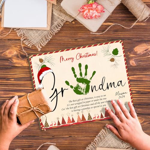 Custom Christmas Handprint Sign for Grandma 8x10