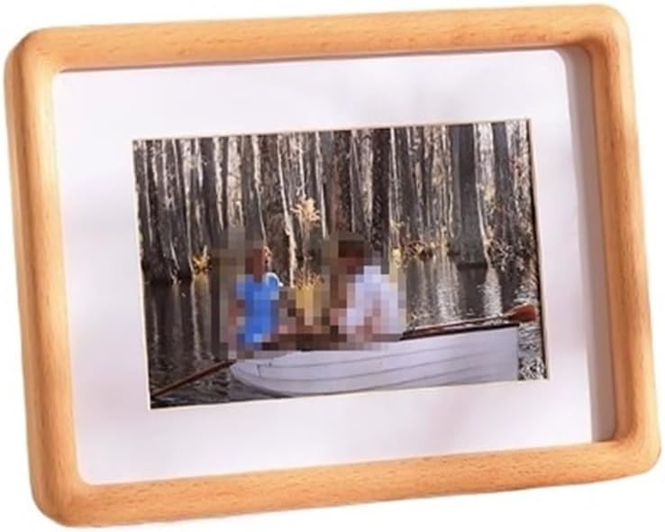 STBTOO Real Wooden Round Corner Photo Frame Swing Table 28inch15x20cm