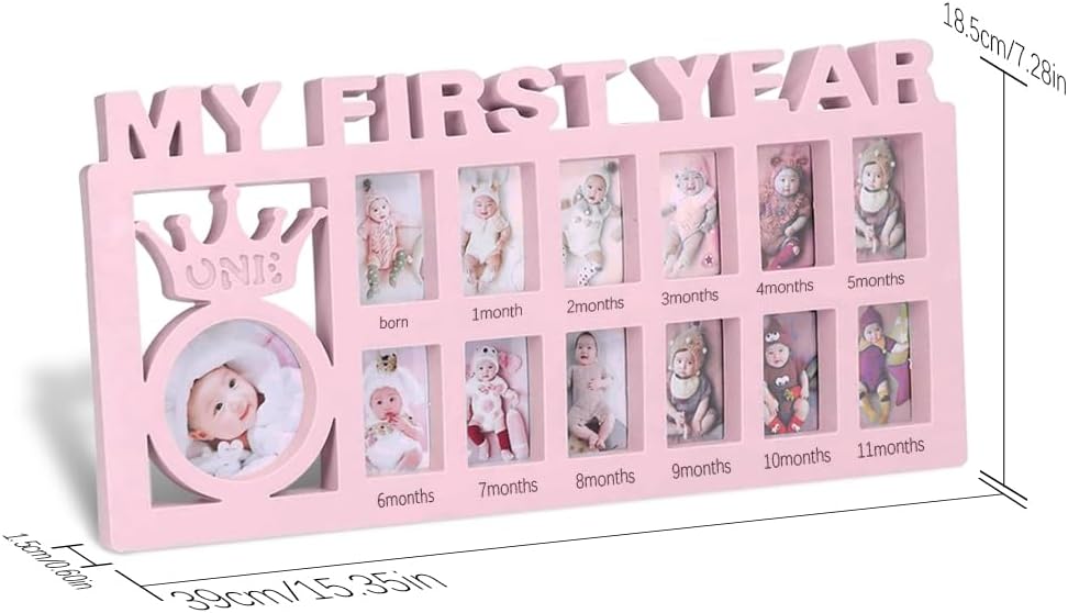 Elfzone My First Year Photo Frame Pink