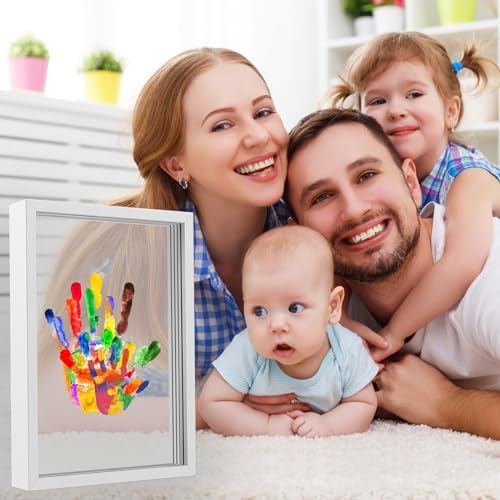 Clear Family Handprint Kit DIY Wooden Frame with 6 Paints