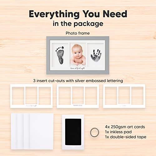 KeaBabies 4-Pack Inkless Hand and Footprint Kit with Frame