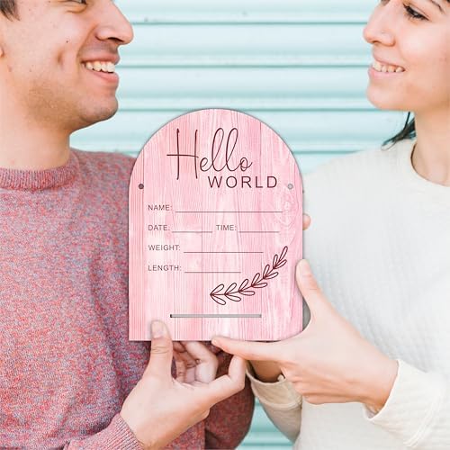 DYIRBIIY Hello World Baby Newborn Wooden Sign