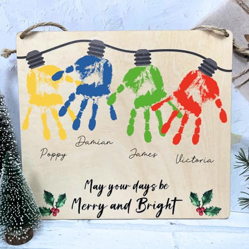 TRUMPETIC Christmas Lights Handprint Craft 8x10 1