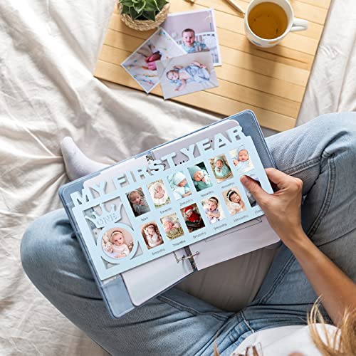 Unittype First Year Baby Keepsake Frame with Crown Design Blue