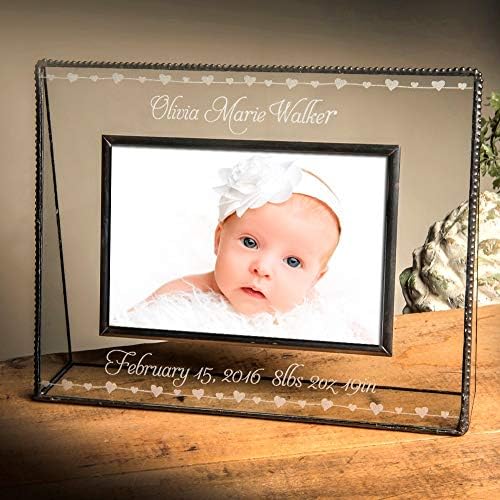Baby Keepsake Frame Personalized 4x6 Clear Glass