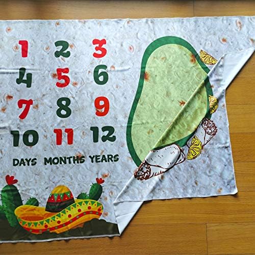 PAMBO Burrito Baby Milestone Blanket with Photo Frame