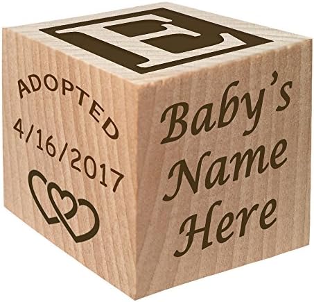 Glitzby Adoption Wooden Block Keepsake Gift