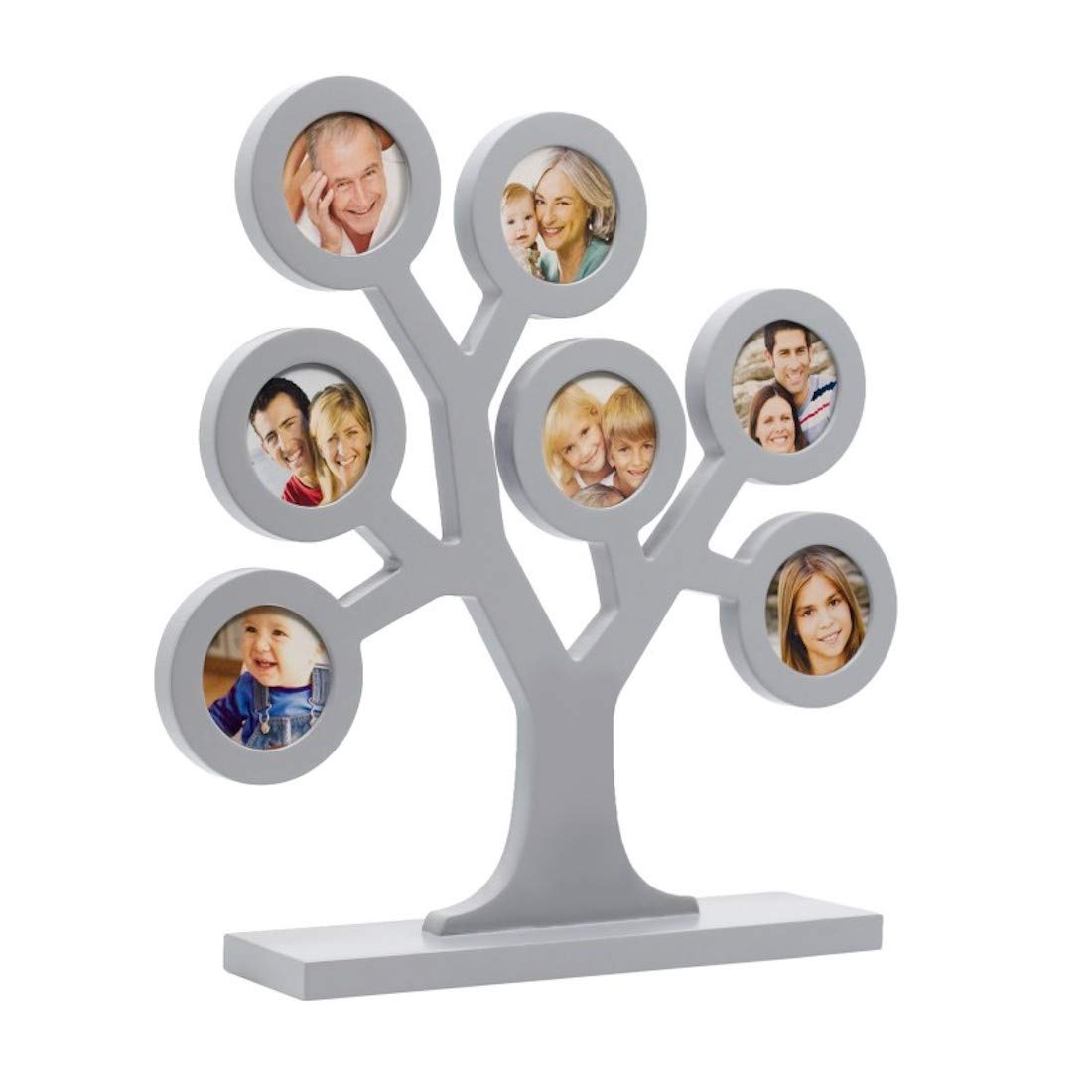 Pearhead Family Tree Keepsake Photo Frame Grey and Silver