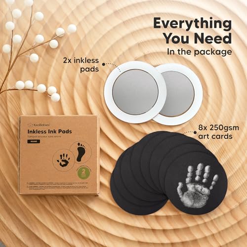 KeaBabies 2-Pack Inkless Hand Footprint Kit - Safe Mess-Free Baby Keepsakes