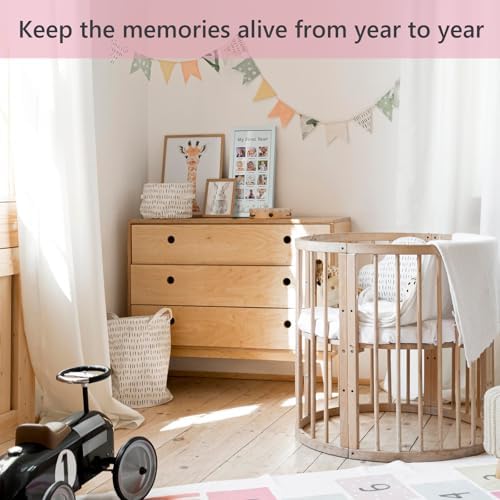 First Year Wooden Photo Frame with Flowers