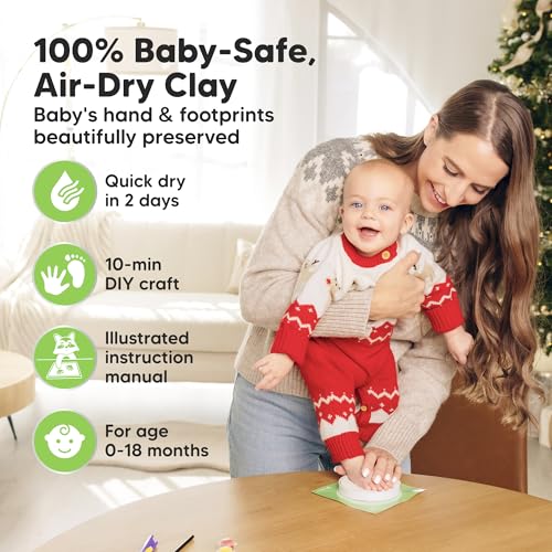 KeaBabies Baby Handprint Footprint Ornament Kit 1