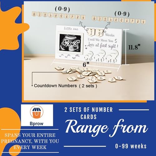 Ultrasound Frame with Pregnancy Countdown Calendar - Gender Reveal Keepsake