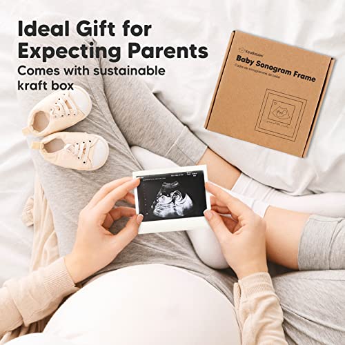 KeaBabies 4-Pack Inkless Hand Footprint Kit - Modern Sonogram Frame with Gift Box