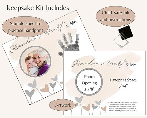 Grandparent Gift Co Baby Handprint Frame with Poetry - 8x10 Wall Display