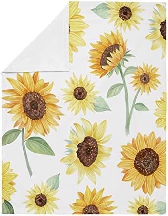 Sweet Jojo Designs Sunflower Swaddle Blanket for Newborn or Toddler