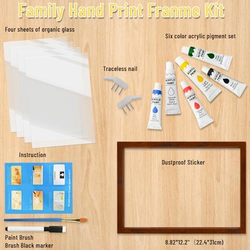 Family Handprint Kit - 6 Colors DIY Keepsake Frame for Newborns Toddlers 1