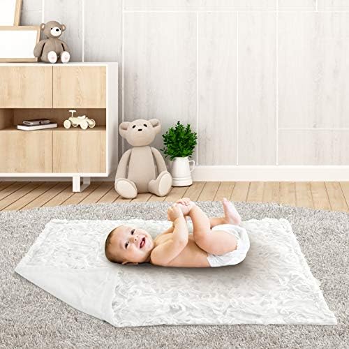 Sweet Jojo Designs White Floral Rose Swaddling Blanket
