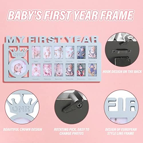 plplaaoo Babys First Year Frame 12 Month Milestone Photo Frame